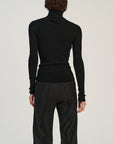 Ribbed Turtleneck | Merino Wool | Black