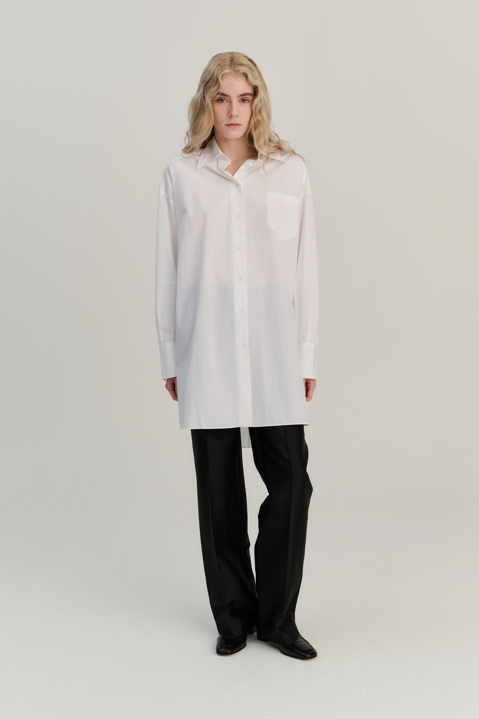 RHEA112 | Shirt Dress | Cotton | White