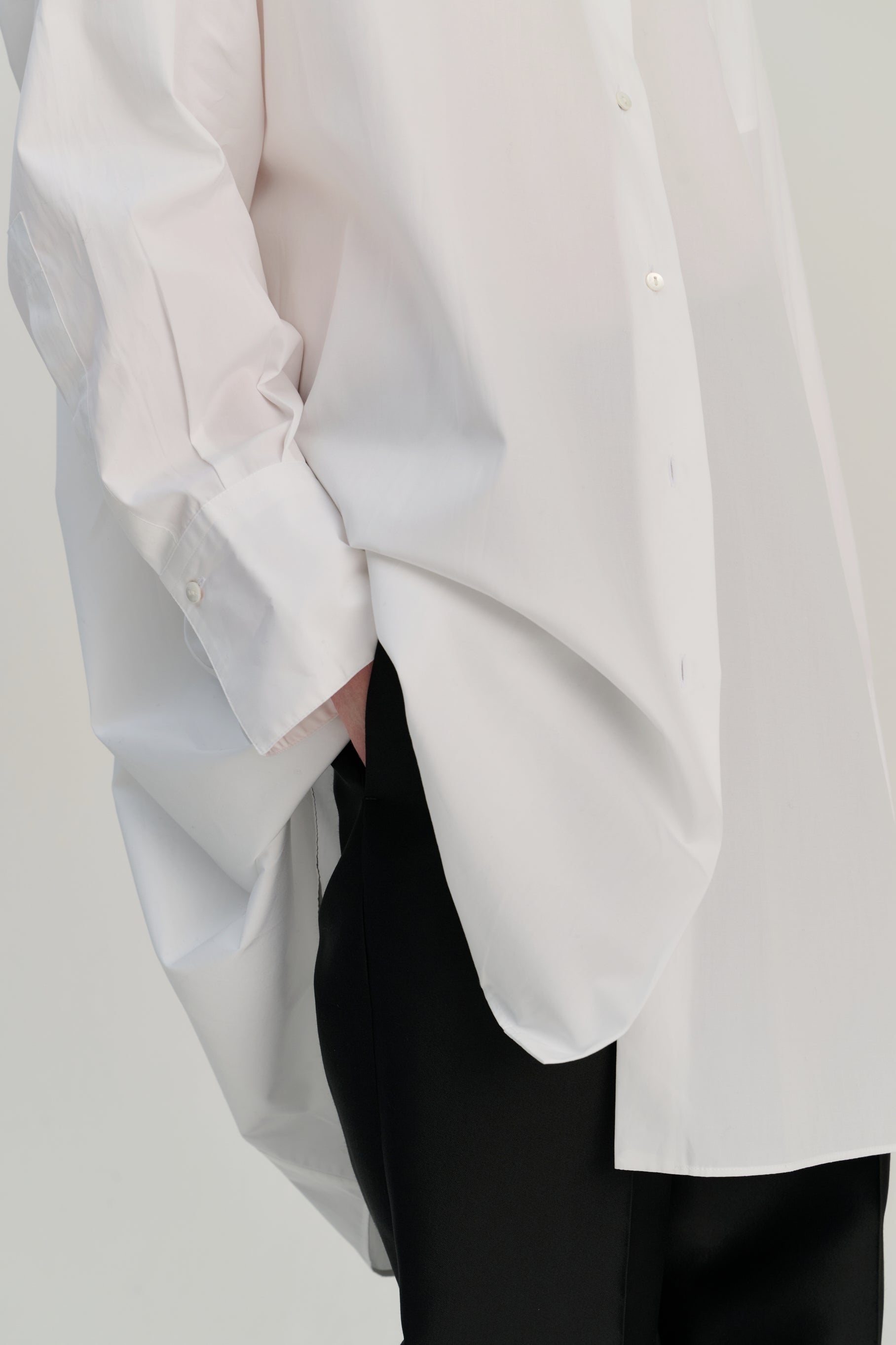 RHEA112 | Shirt Dress | Cotton | White