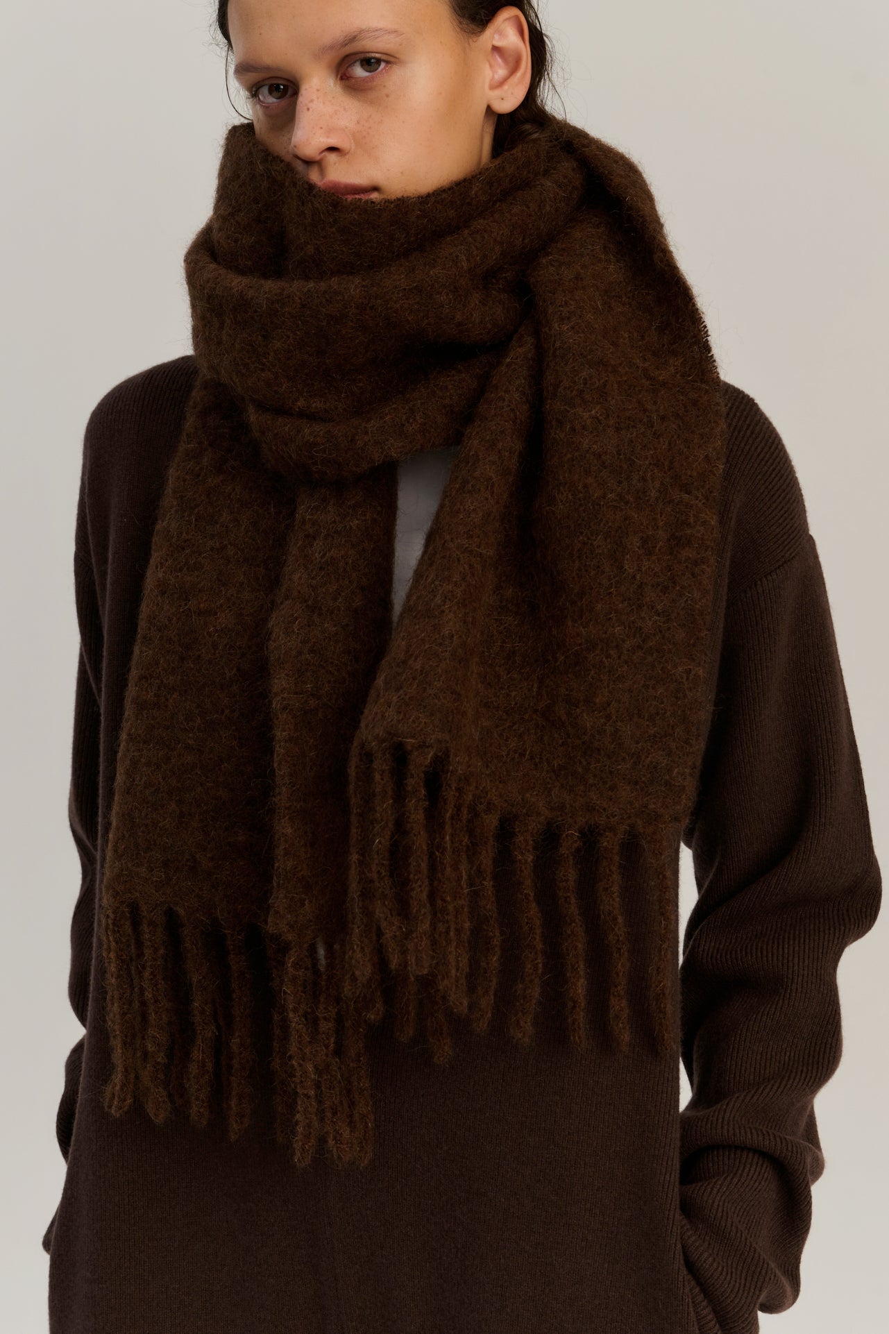 A001.10 | Scarf | Mohair Alpaca Wool | Tabacco