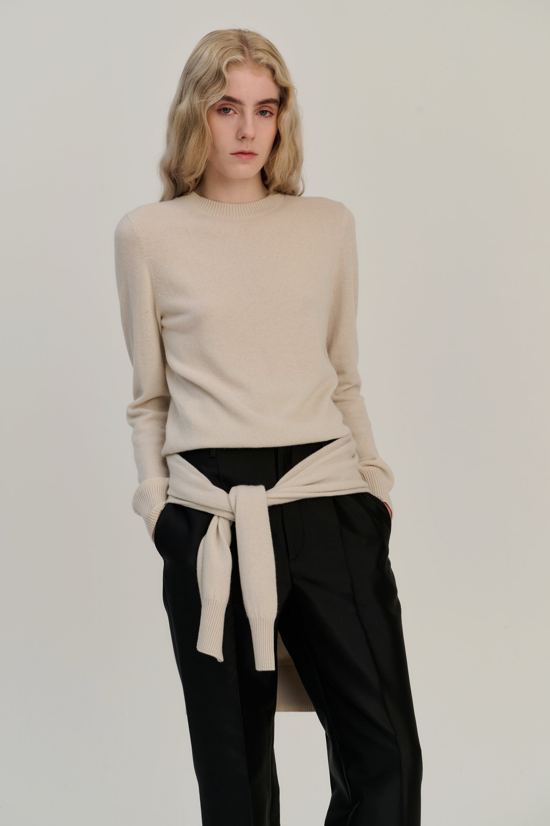 RHEA183 | Crew | Wool Cashmere | Sand