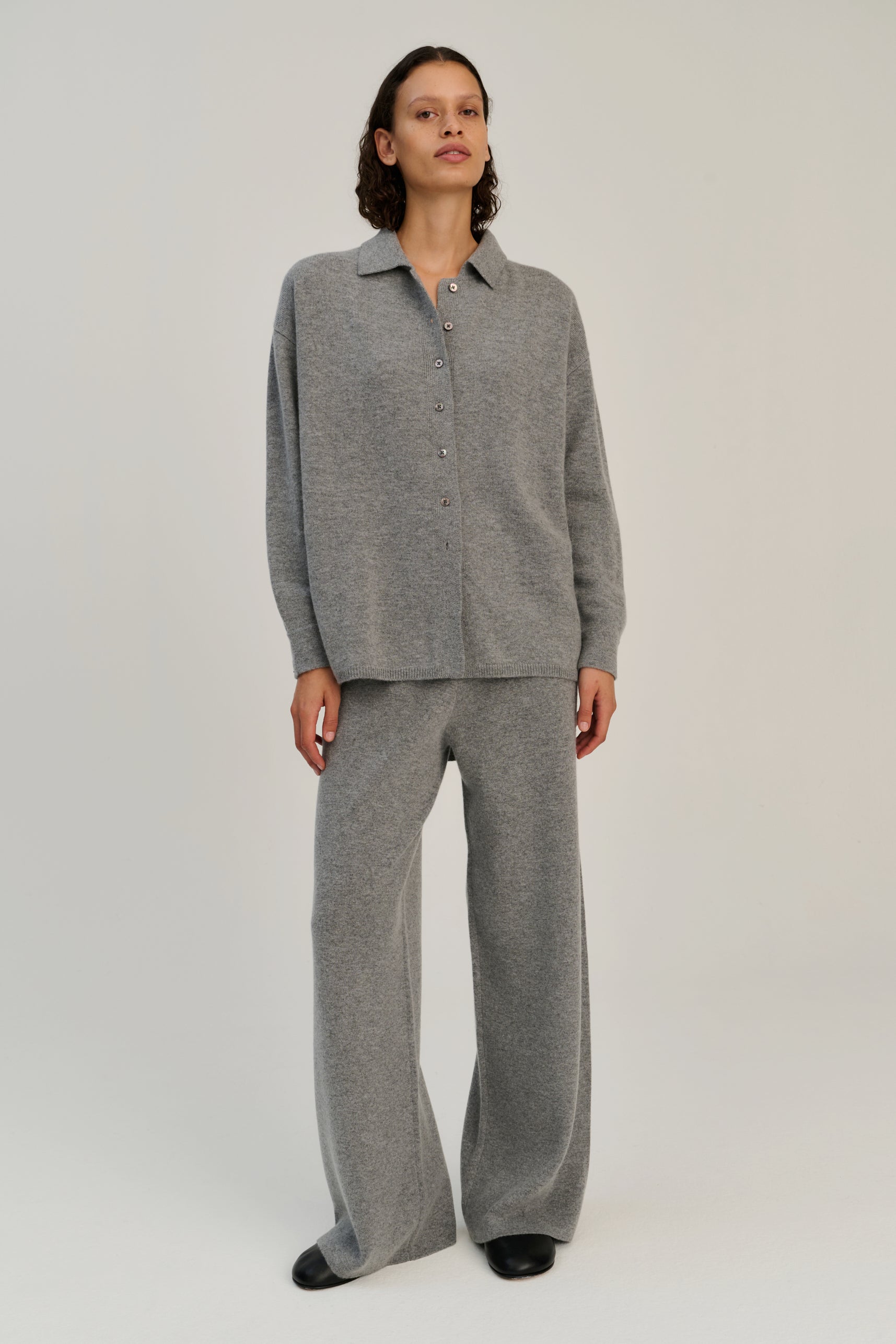 Knitted Shirt | Grey | Wool &amp; Cashmere