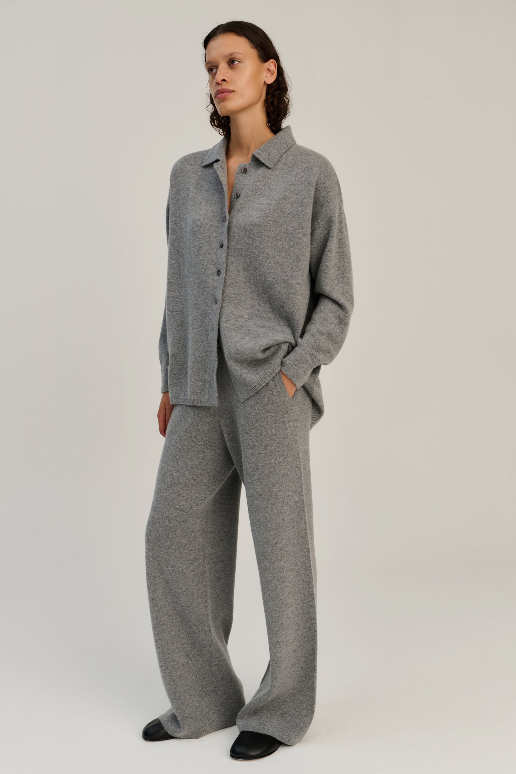Knitted Shirt | Grey | Wool &amp; Cashmere