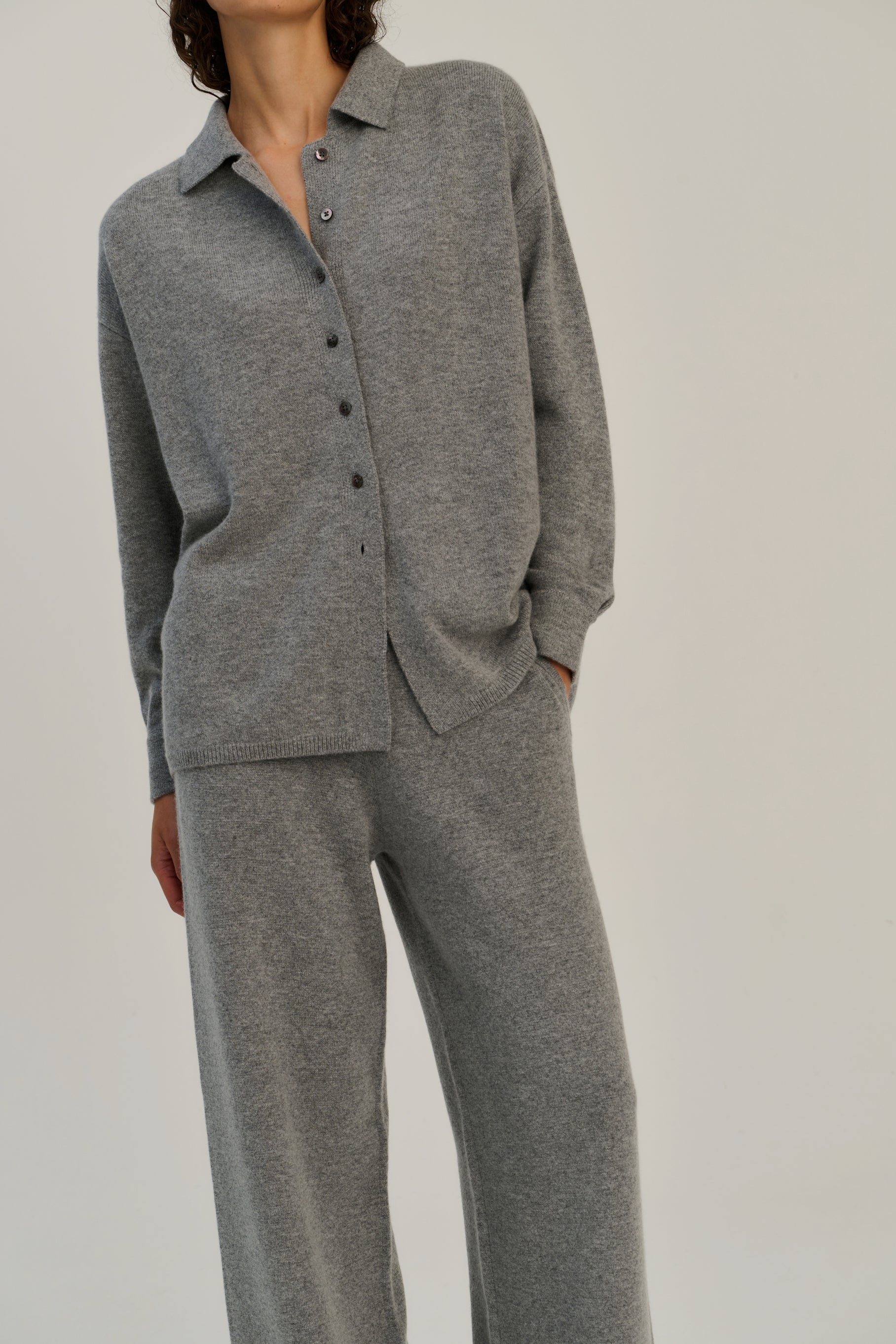 Knitted Shirt | Grey | Wool &amp; Cashmere