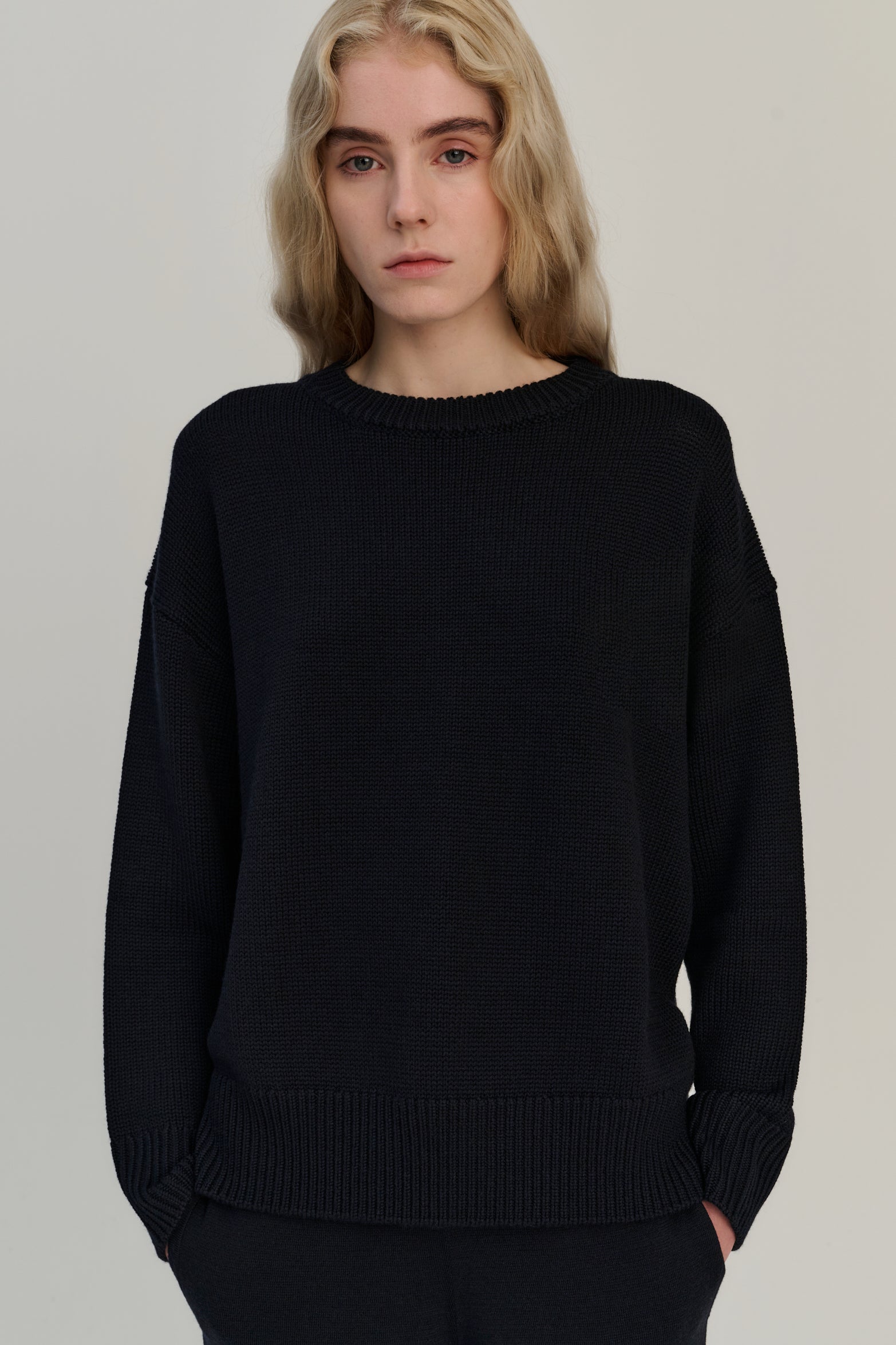 Heavy Crew | Navy | Merino Wool