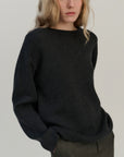 Double Knitted Crew | Merino Wool | Dark Grey