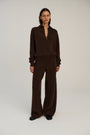 Drawstring Pants | Dark Brown | Wool & Cashmere