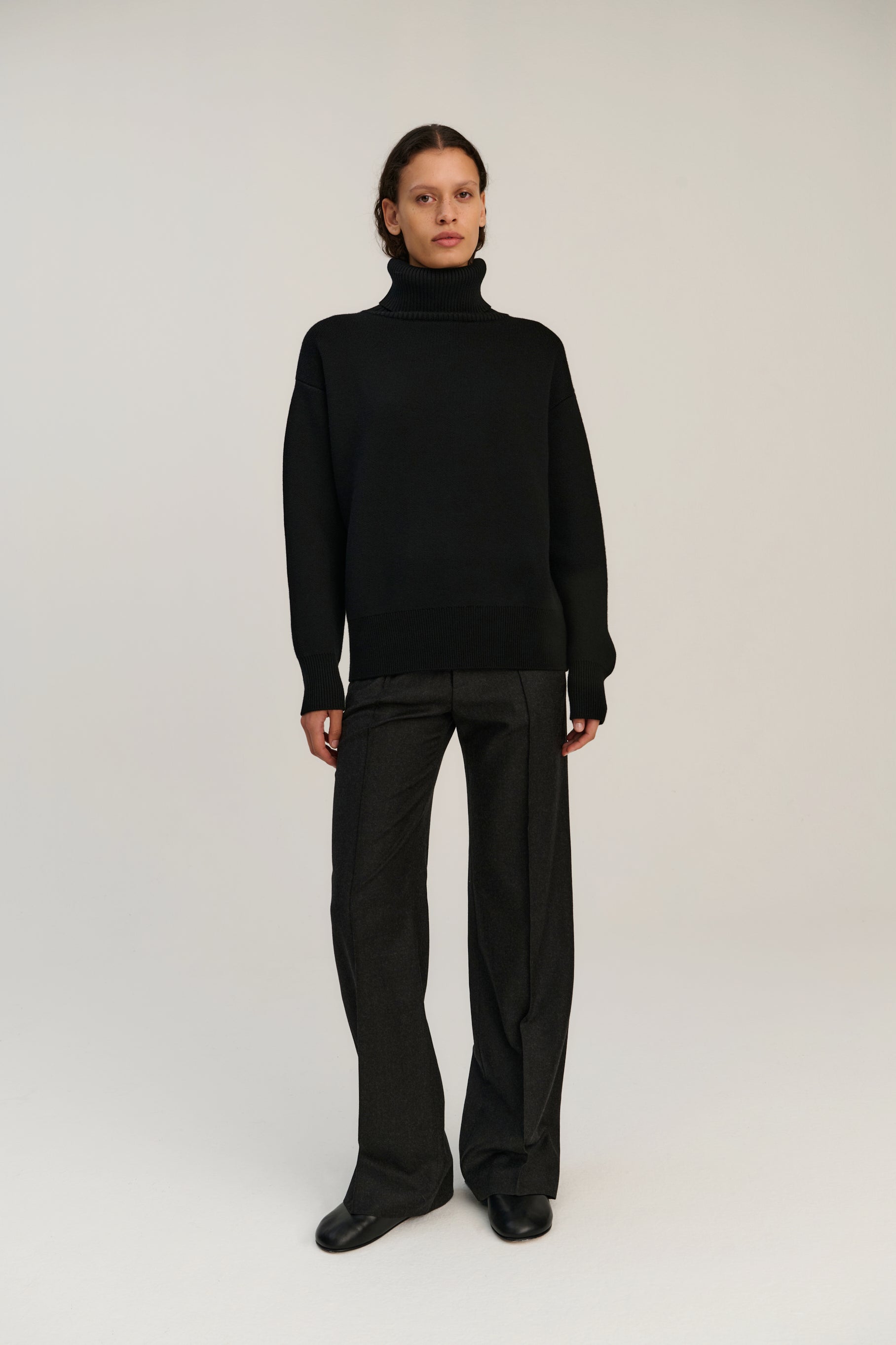 Double Knitted Turtle | Merino Wool | Black