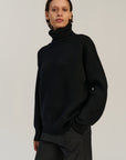 Double Knitted Turtle | Merino Wool | Black