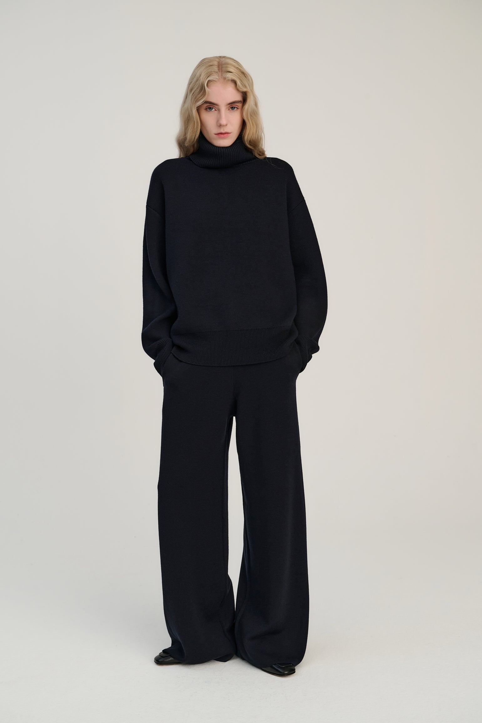 Double Knitted Turtle | Merino Wool | Navy