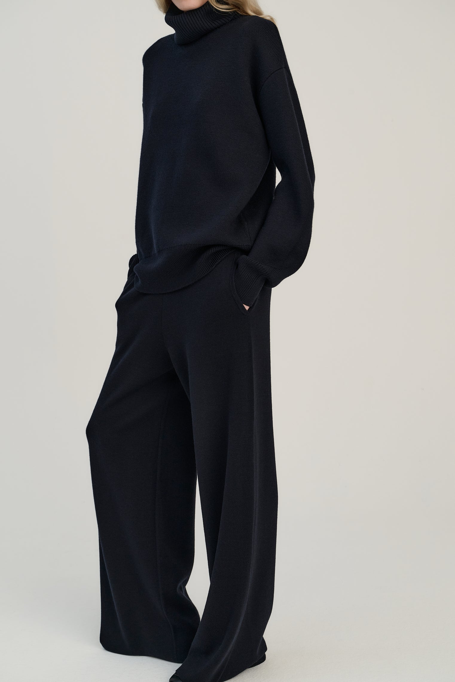 Double Knitted Turtle | Merino Wool | Navy