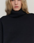 Double Knitted Turtle | Merino Wool | Navy