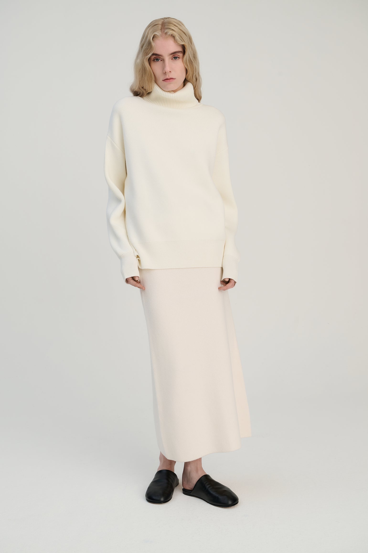 Double Knitted Turtle | Merino Wool | Offwhite