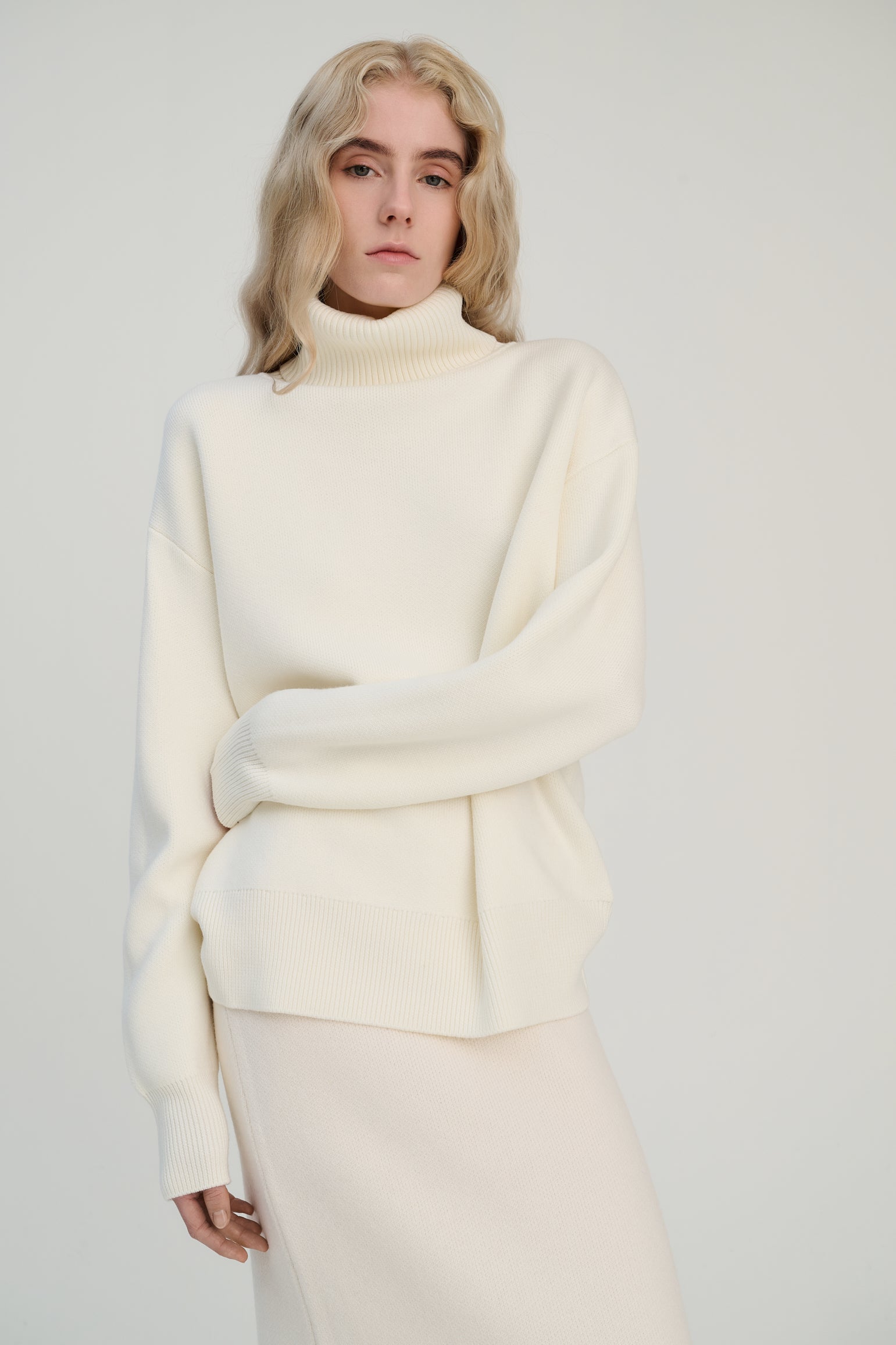 Double Knitted Turtle | Merino Wool | Offwhite