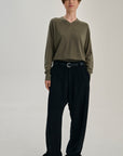 SW35.07 | High V Neck | Dark Grey | Silk Wool Cashmere