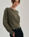 SW35.07 | High V Neck | Dark Grey | Silk Wool Cashmere