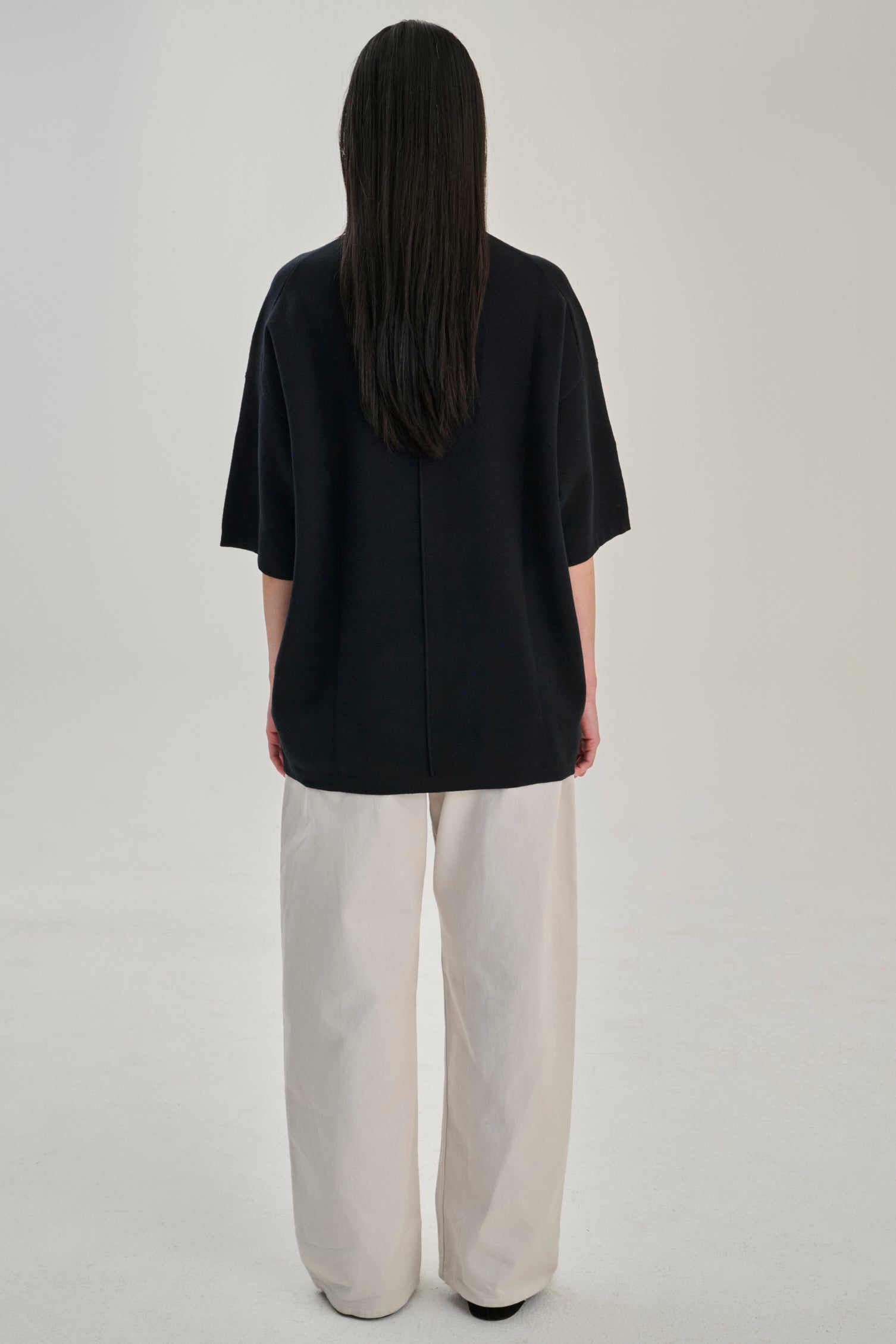 SW25.01 | Long Tshirt | Cotton Cashmere | Black