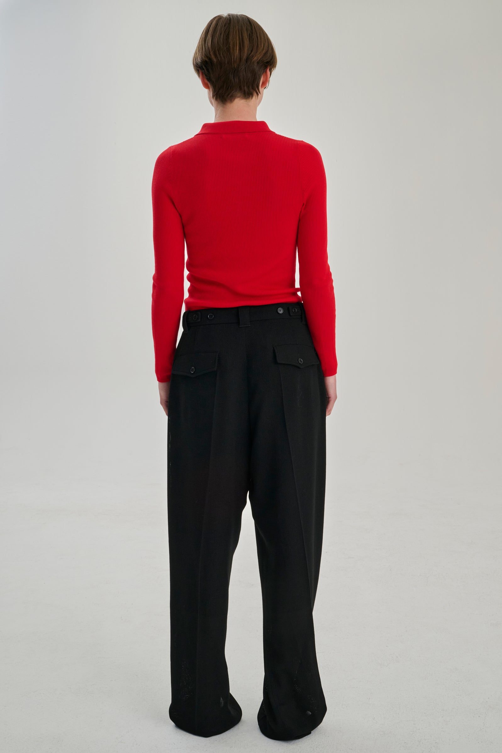 SW32.13 | Rib Polo | Lyocell Wool | Red