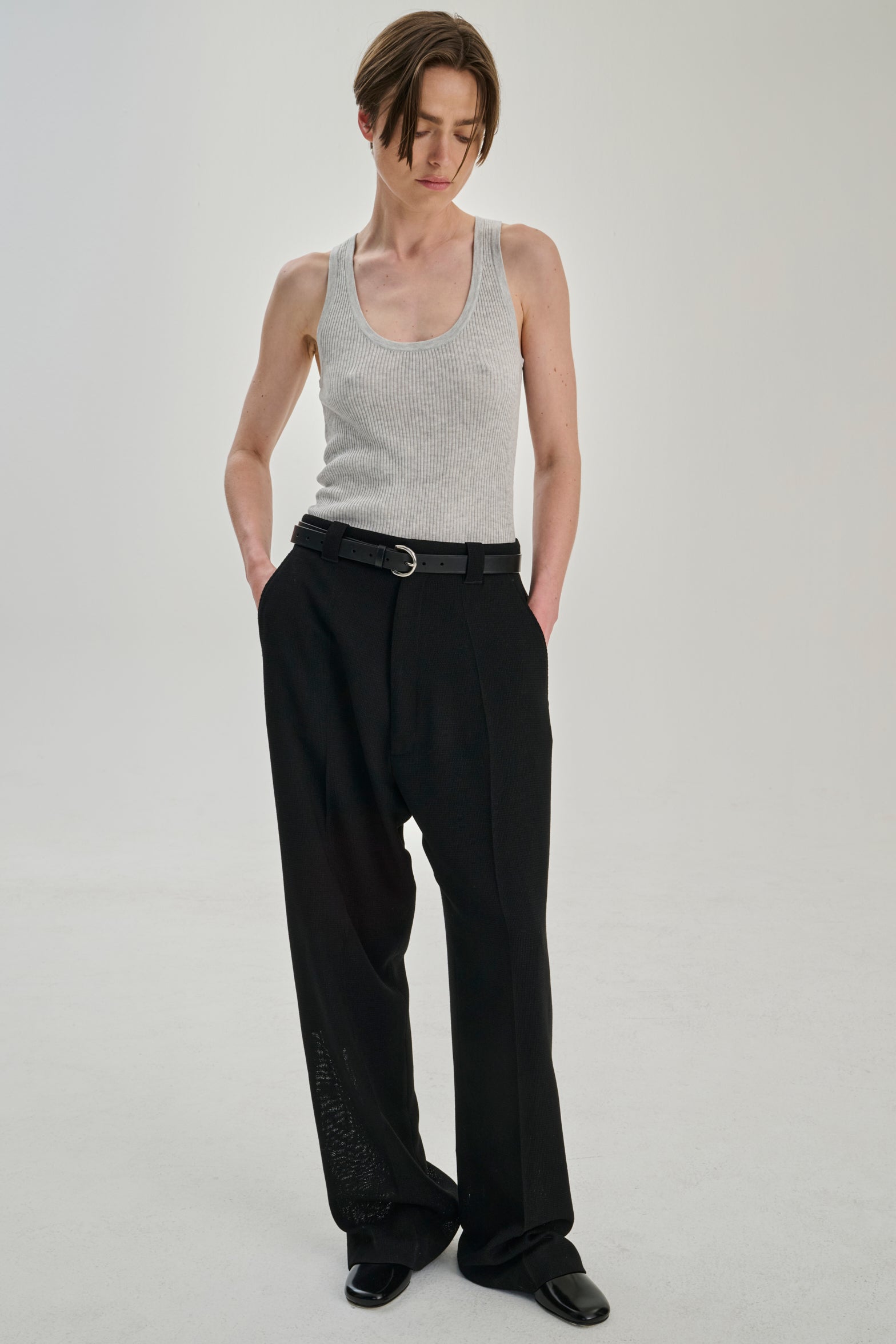 SW29.04 | Ribbed Tank | Lyocell Wool | Light Grey