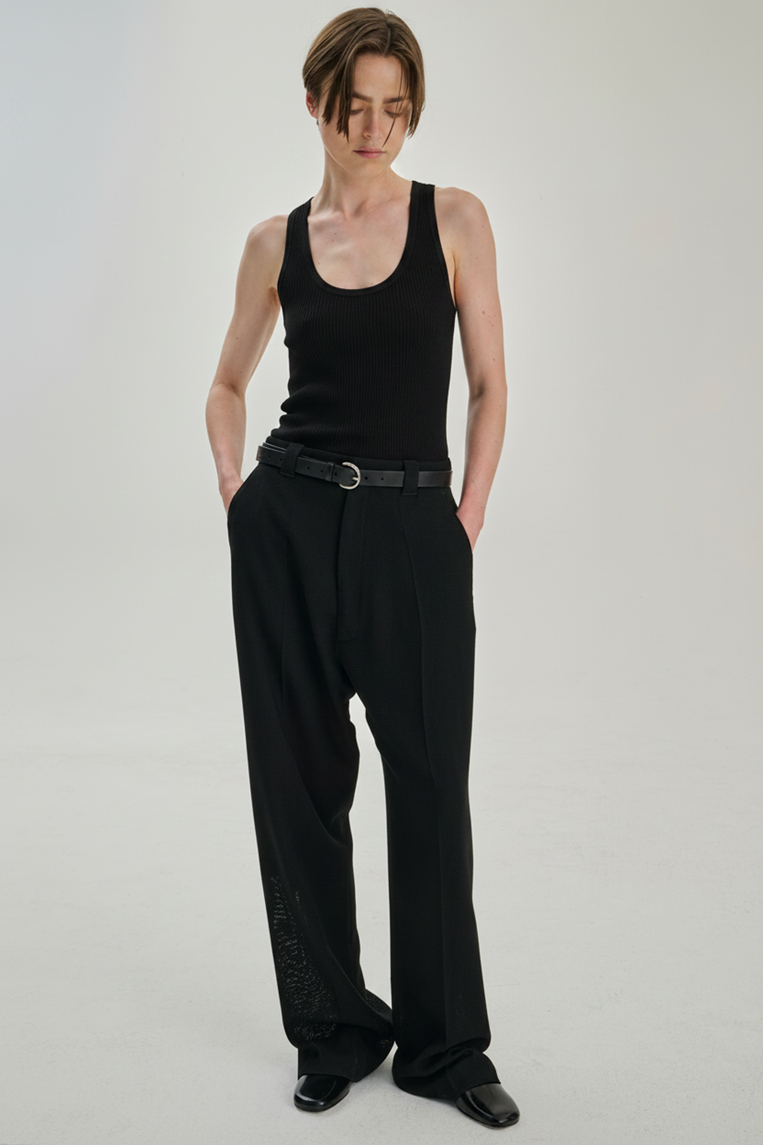 SW29.01 | Ribbed Tank | Lyocell Wool | Black