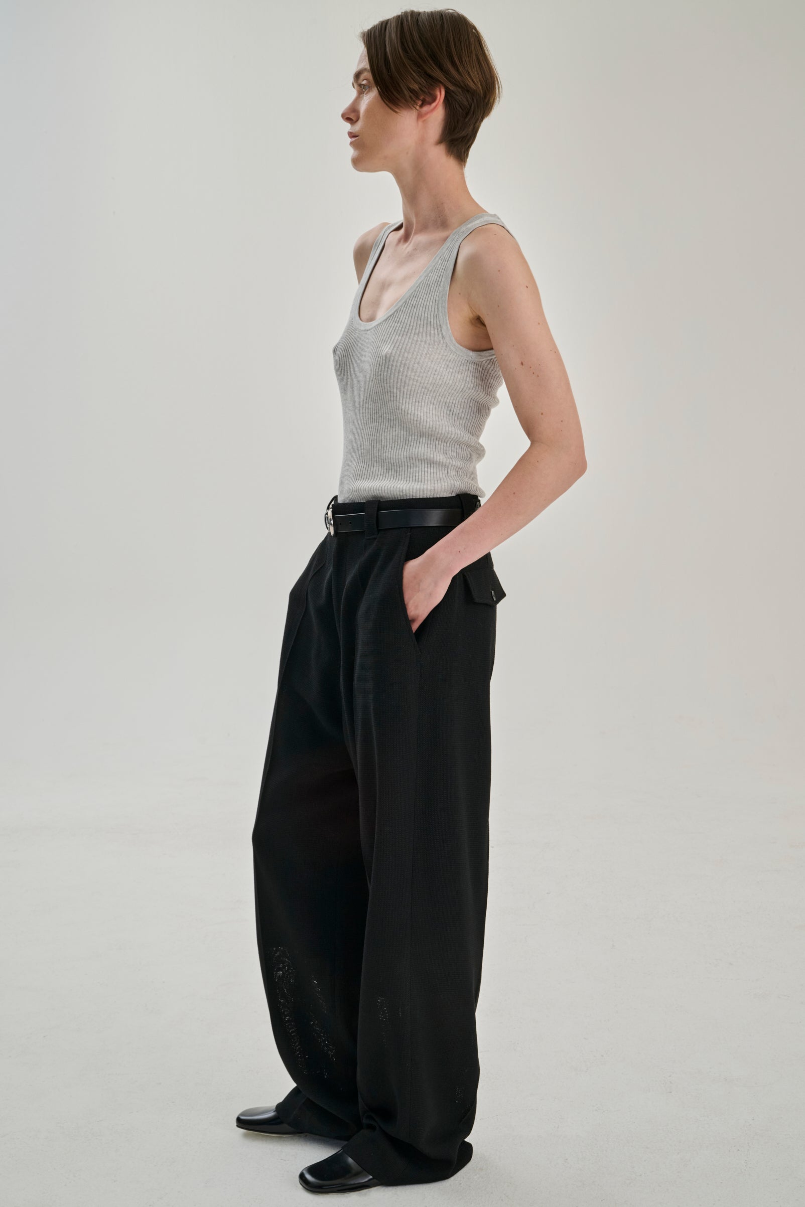 SW29.04 | Ribbed Tank | Lyocell Wool | Light Grey