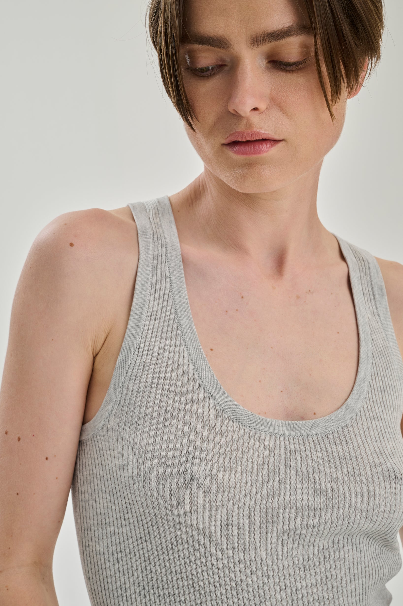 SW29.04 | Ribbed Tank | Lyocell Wool | Light Grey