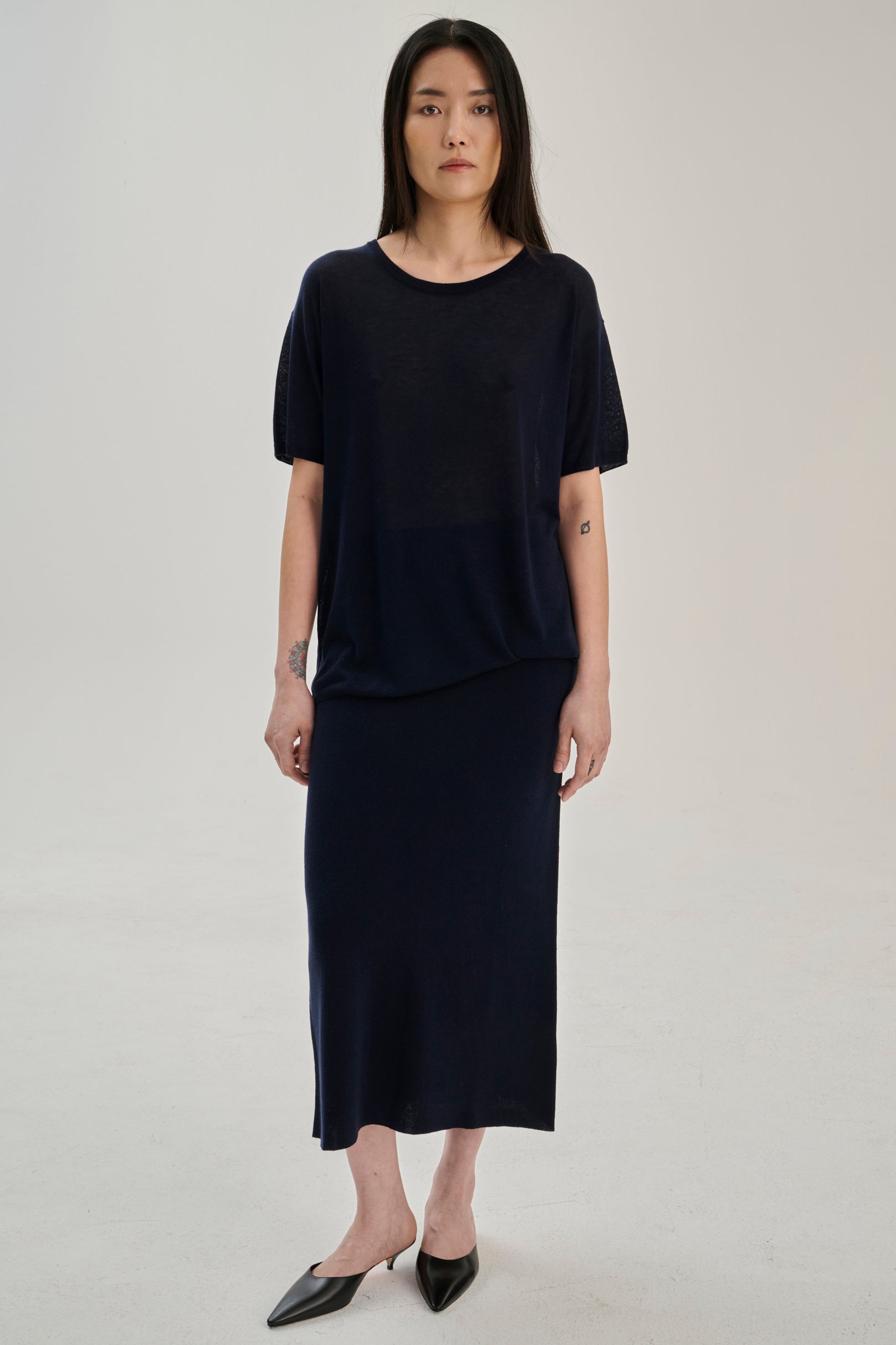 SW28.02 | TShirt | Lyocell Wool | Navy