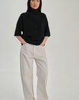 SW30.01 | Zip Polo | Lyocell Wool | Black