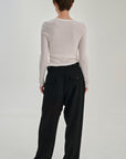 Rib Longsleeve T | Merino Wool | Off White