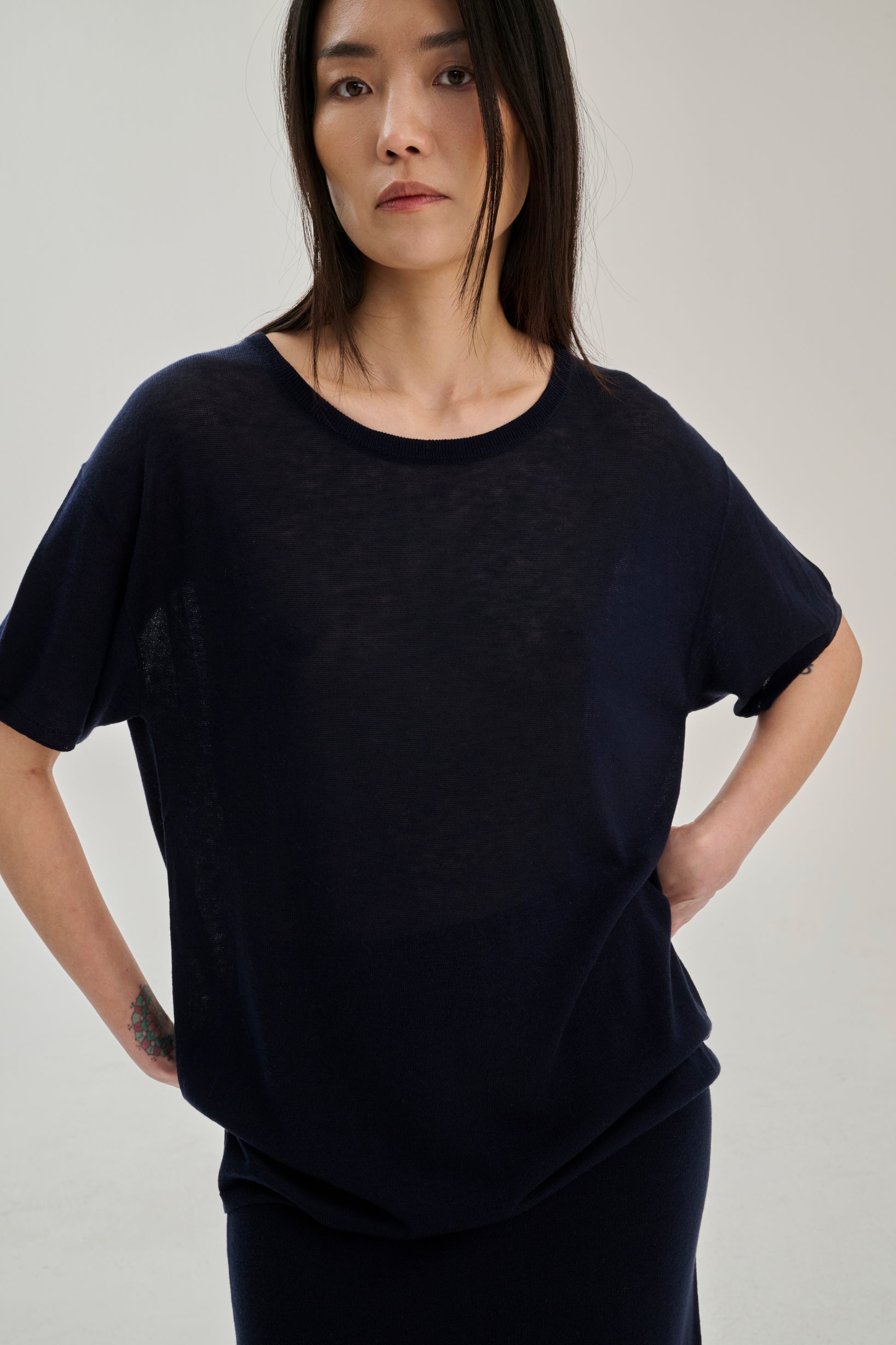SW28.02 | TShirt | Lyocell Wool | Navy