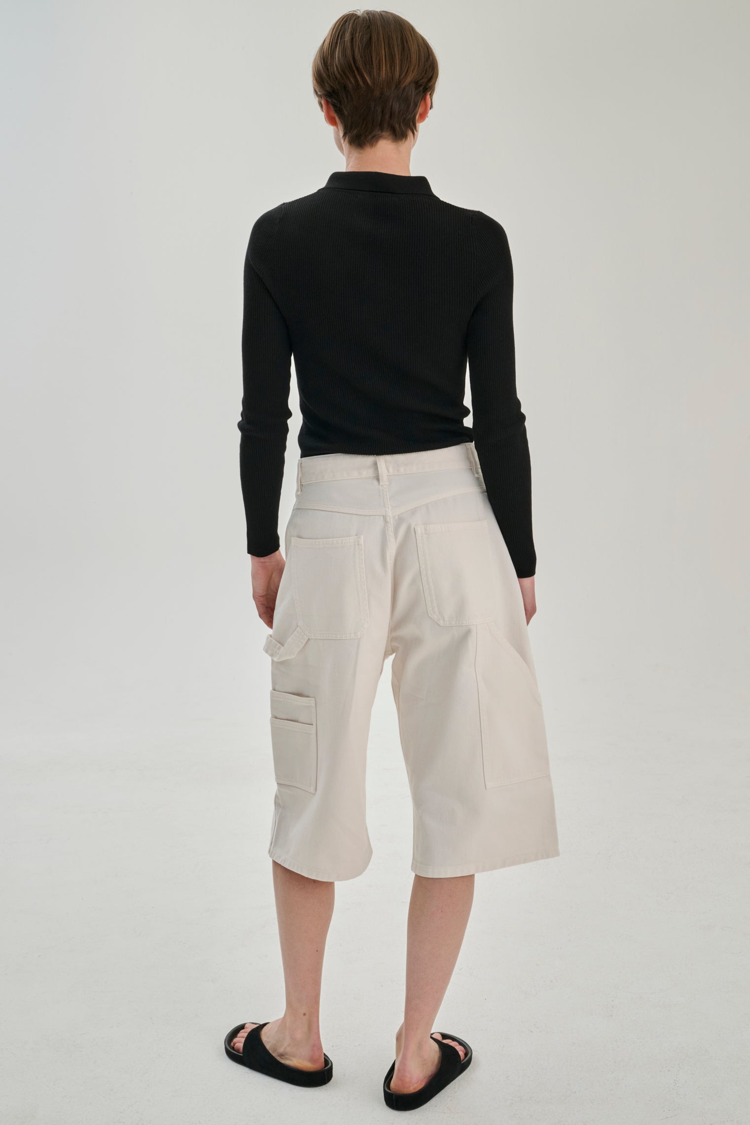 SW32.01 | Rib Polo | Lyocell Wool | Black