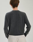 SW35.12 | High V Neck | Olive | Silk Wool Cashmere