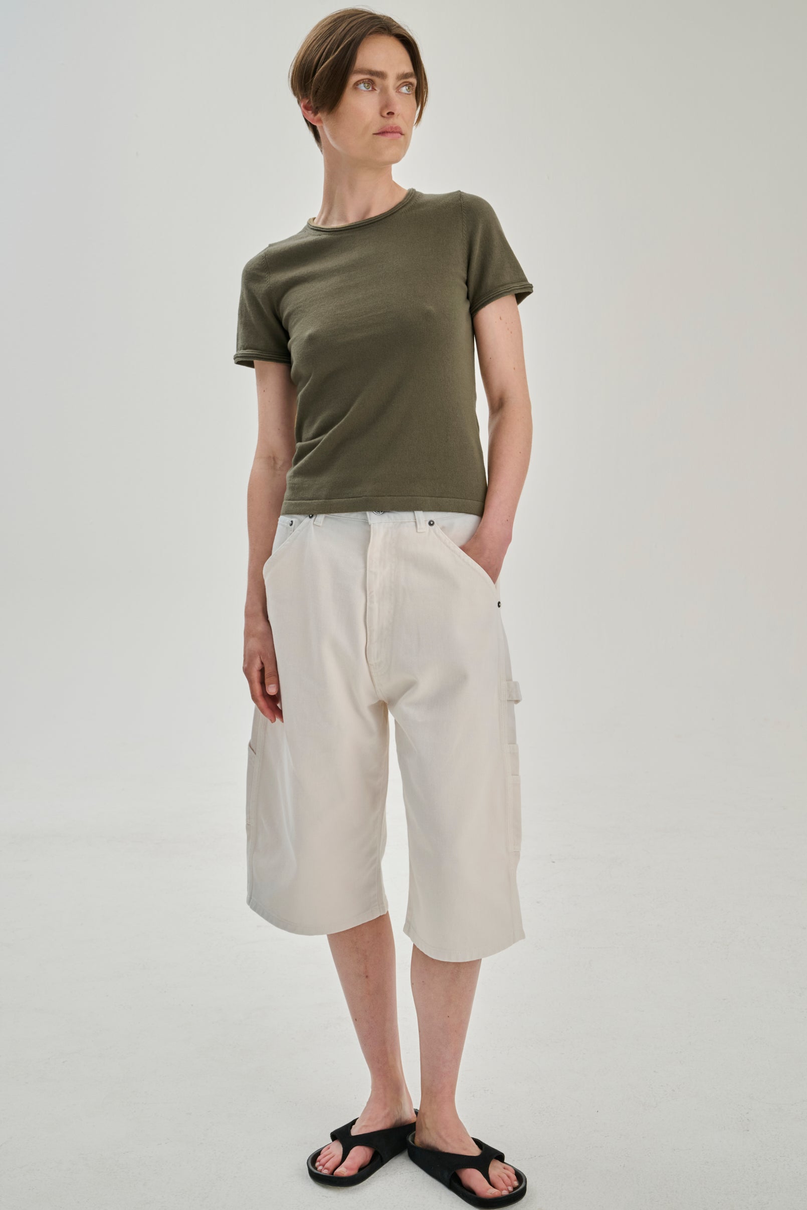 SW21.12 | Cropped TShirt | Cotton Cashmere | Olive