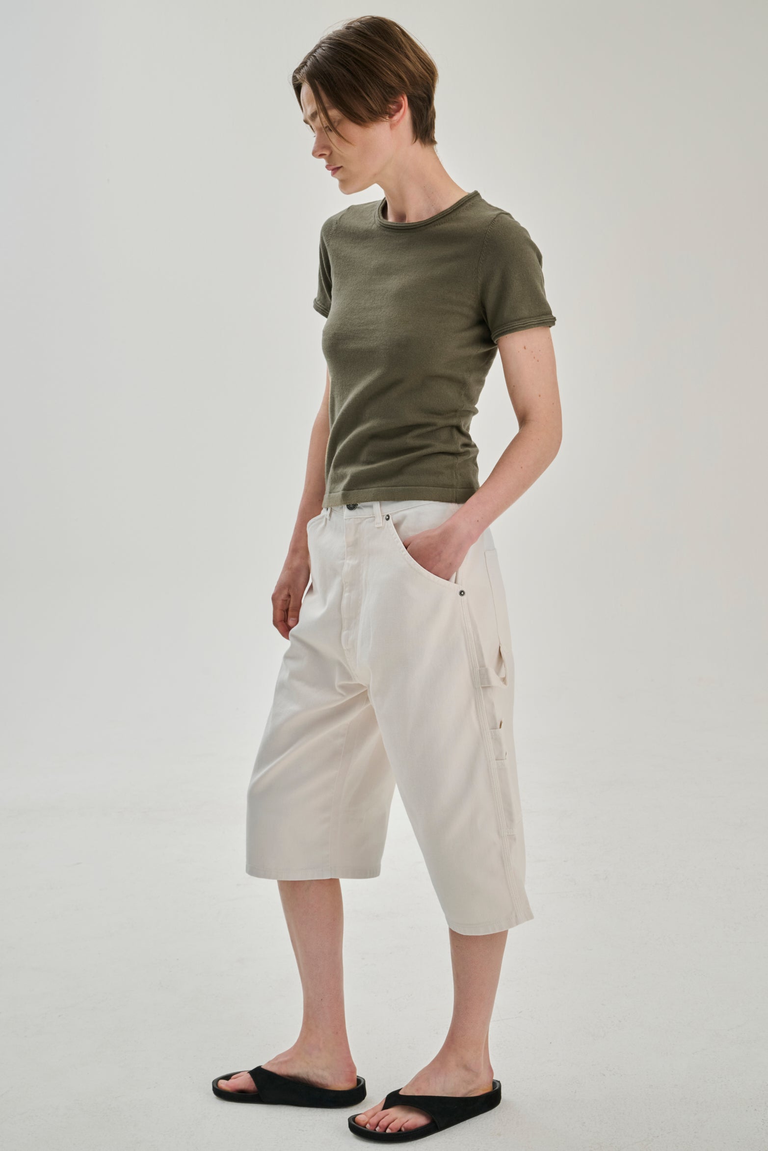 SW21.12 | Cropped TShirt | Cotton Cashmere | Olive