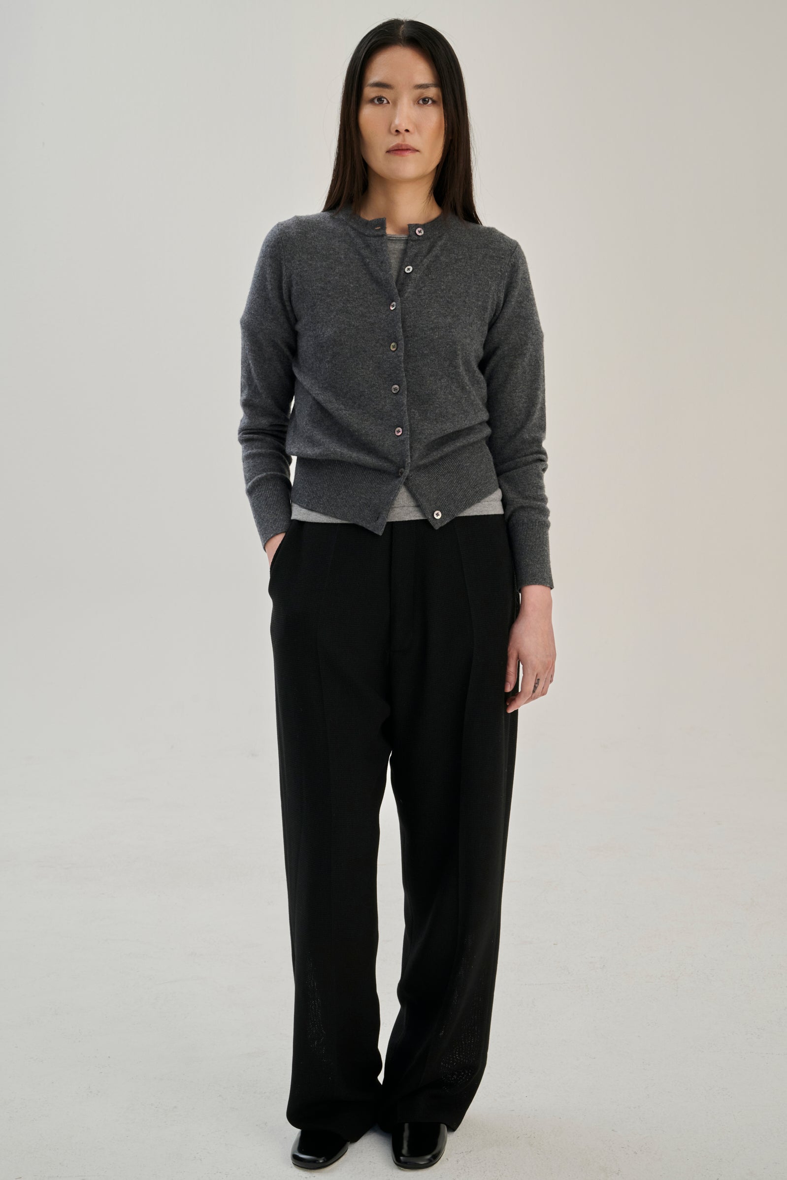 Strickjacke | Wolle Kaschmir | Grau