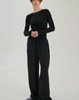 Rib Longsleeve T |  Merino Wool | Black
