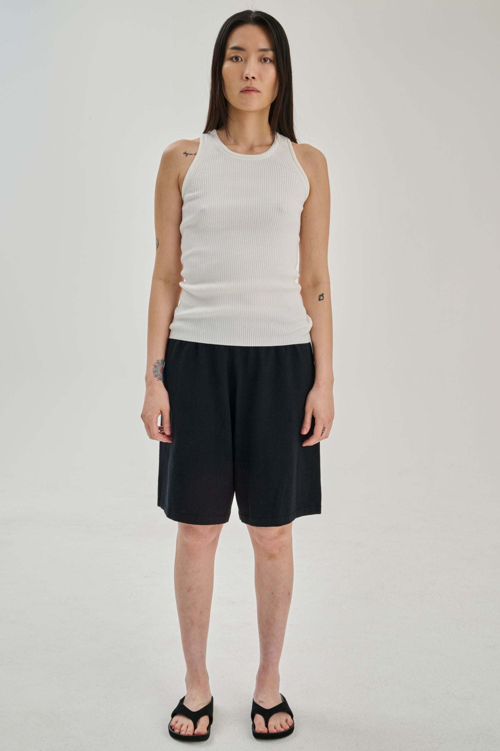 RHEA149 | Ribbed Tank | Cotton Cashmere | Off White