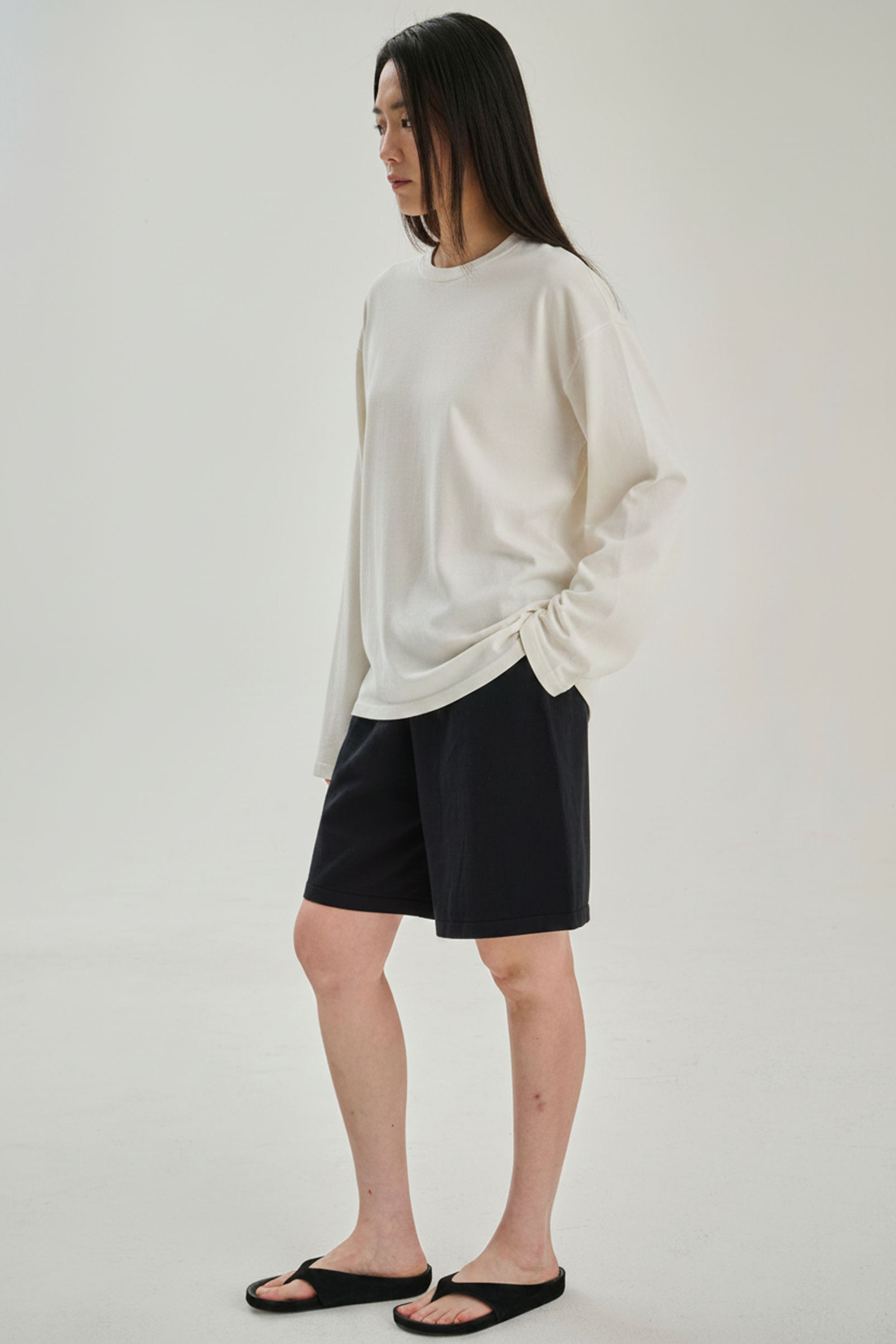 SW26.03 | Long Sleeve Tshirt | Cotton Cashmere | Off White