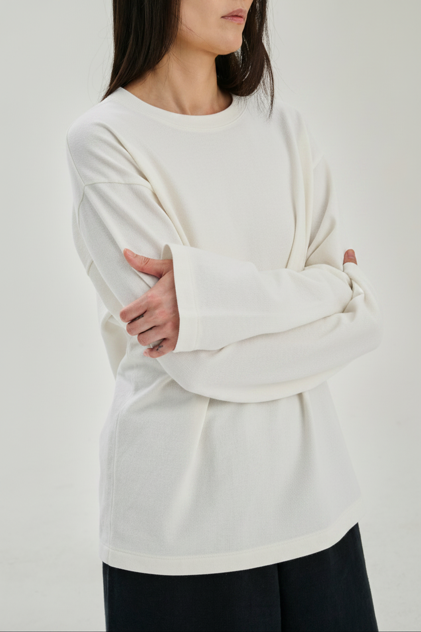 SW26.03 | Long Sleeve Tshirt | Cotton Cashmere | Off White