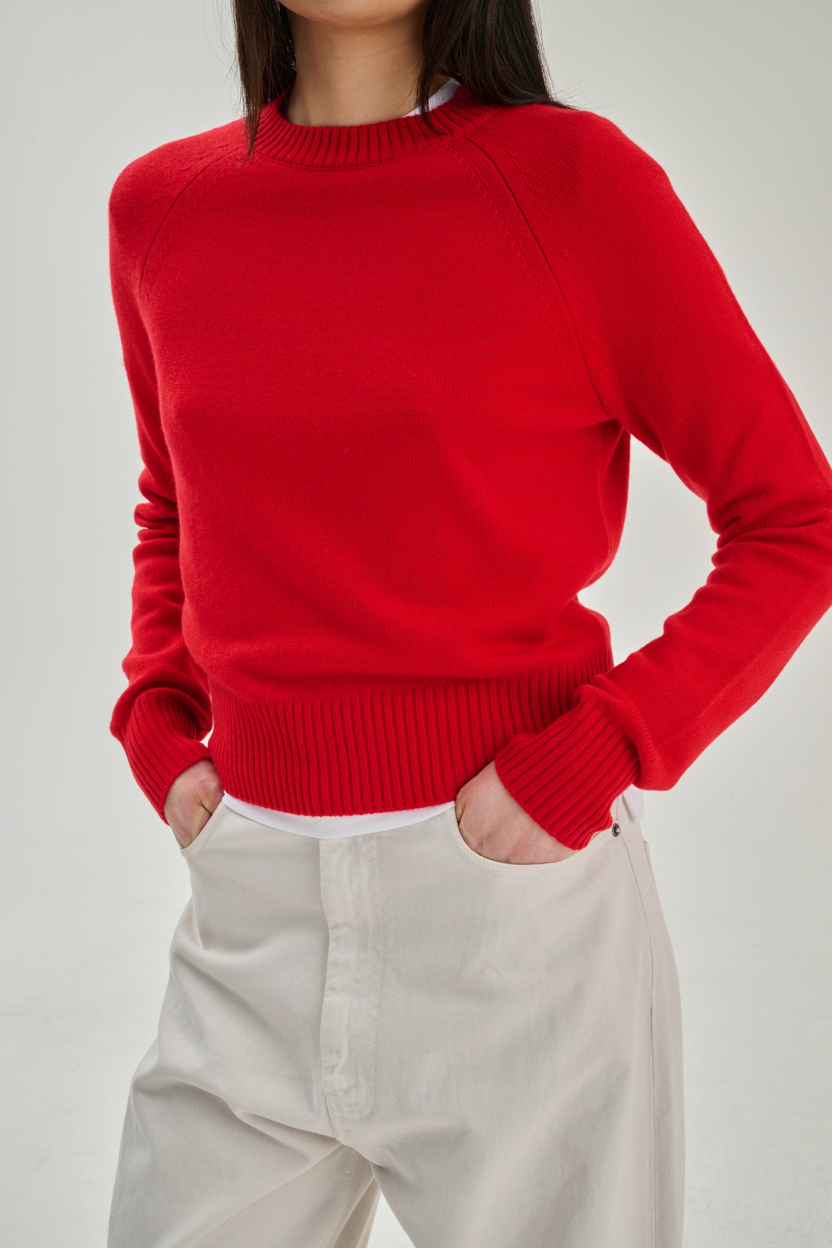 SW24.13 | Raglan Crew | Wool Cashmere | Red