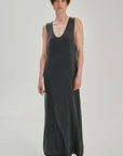 D001.07 | Kleid | Seide Wolle Kaschmir | Dunkelgrau