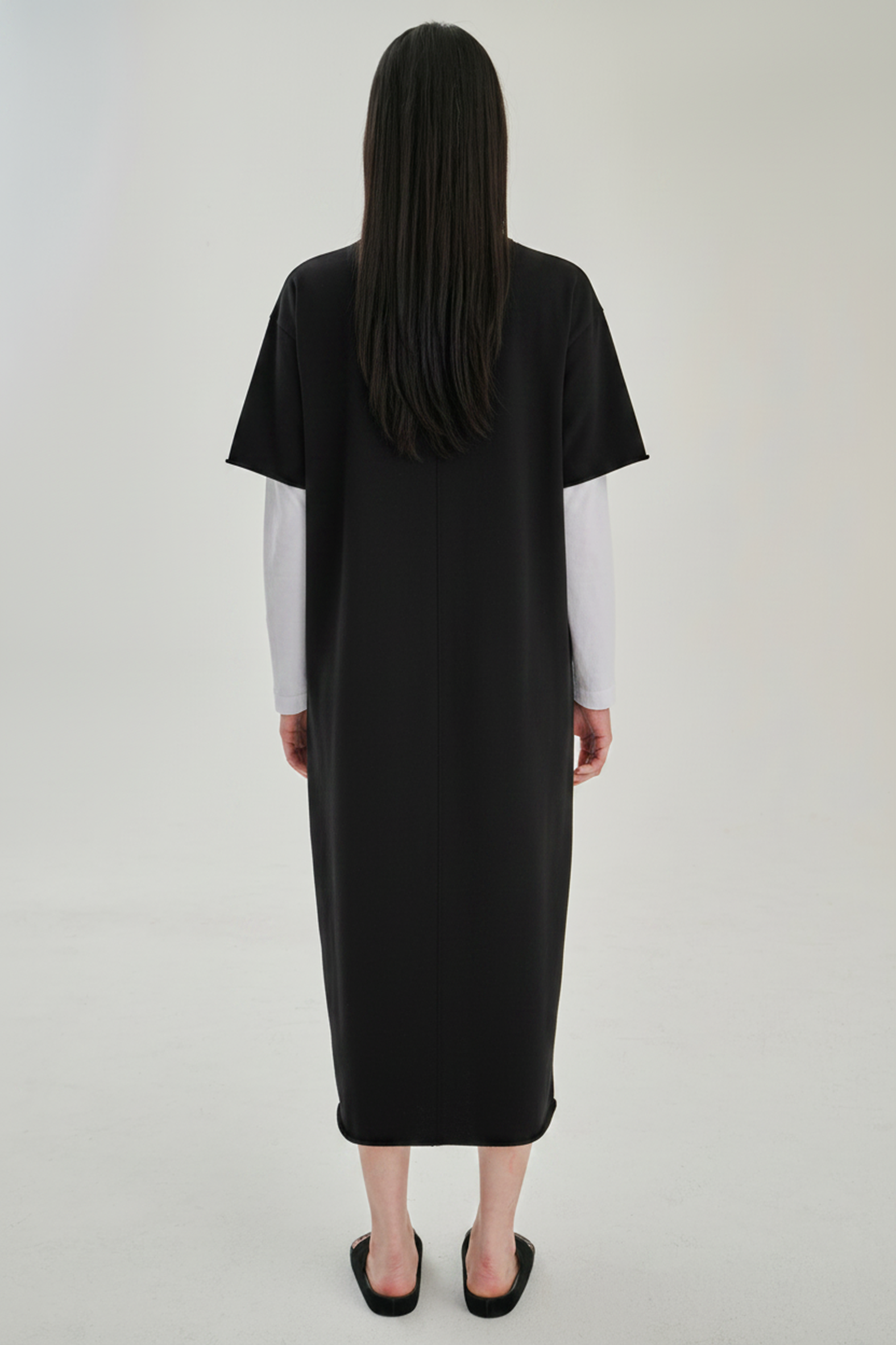 RHEA154 | TShirt Dress | Cotton Cashmere | Black