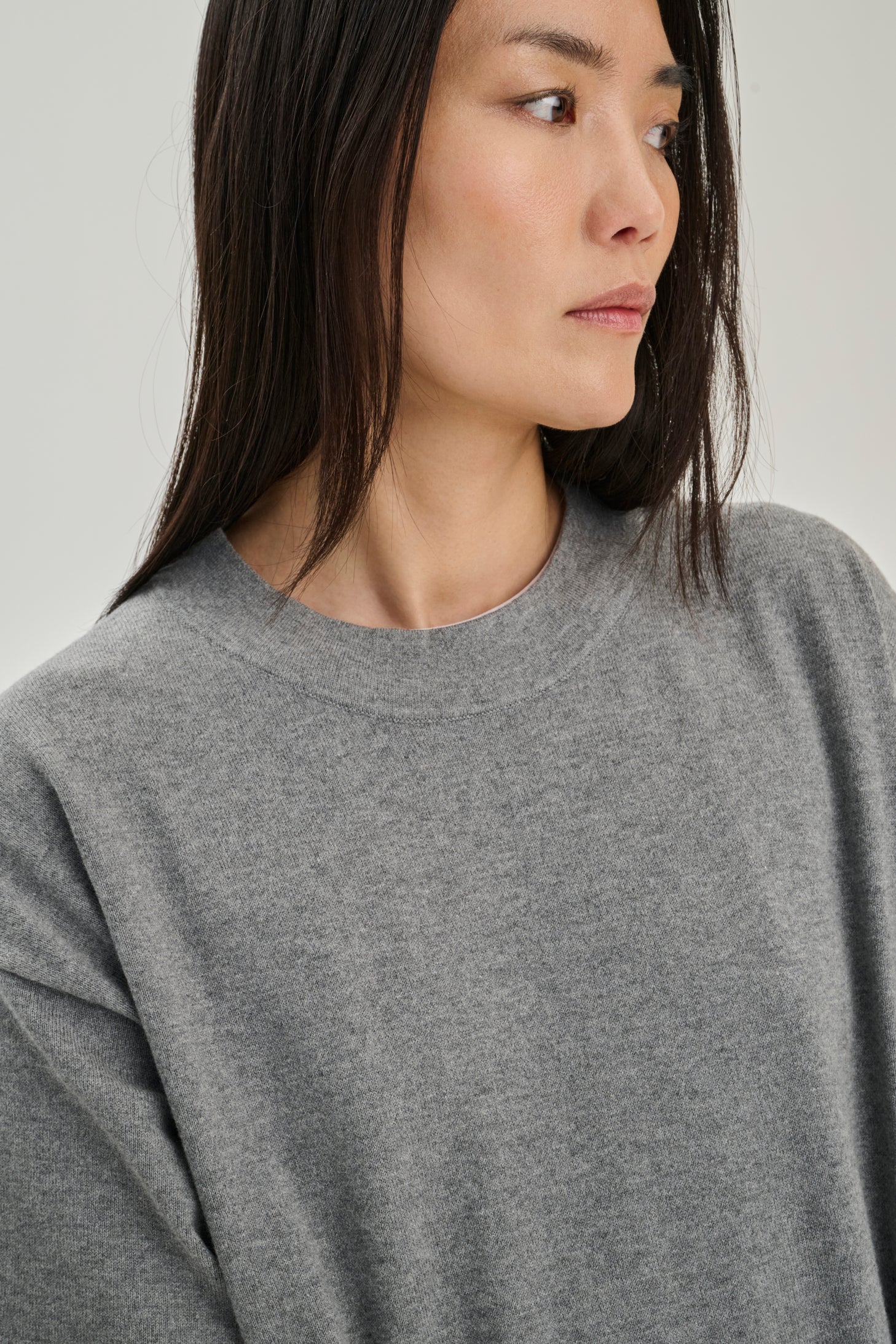 RHEA153 | TShirt Dress | Cotton Cashmere | Grey
