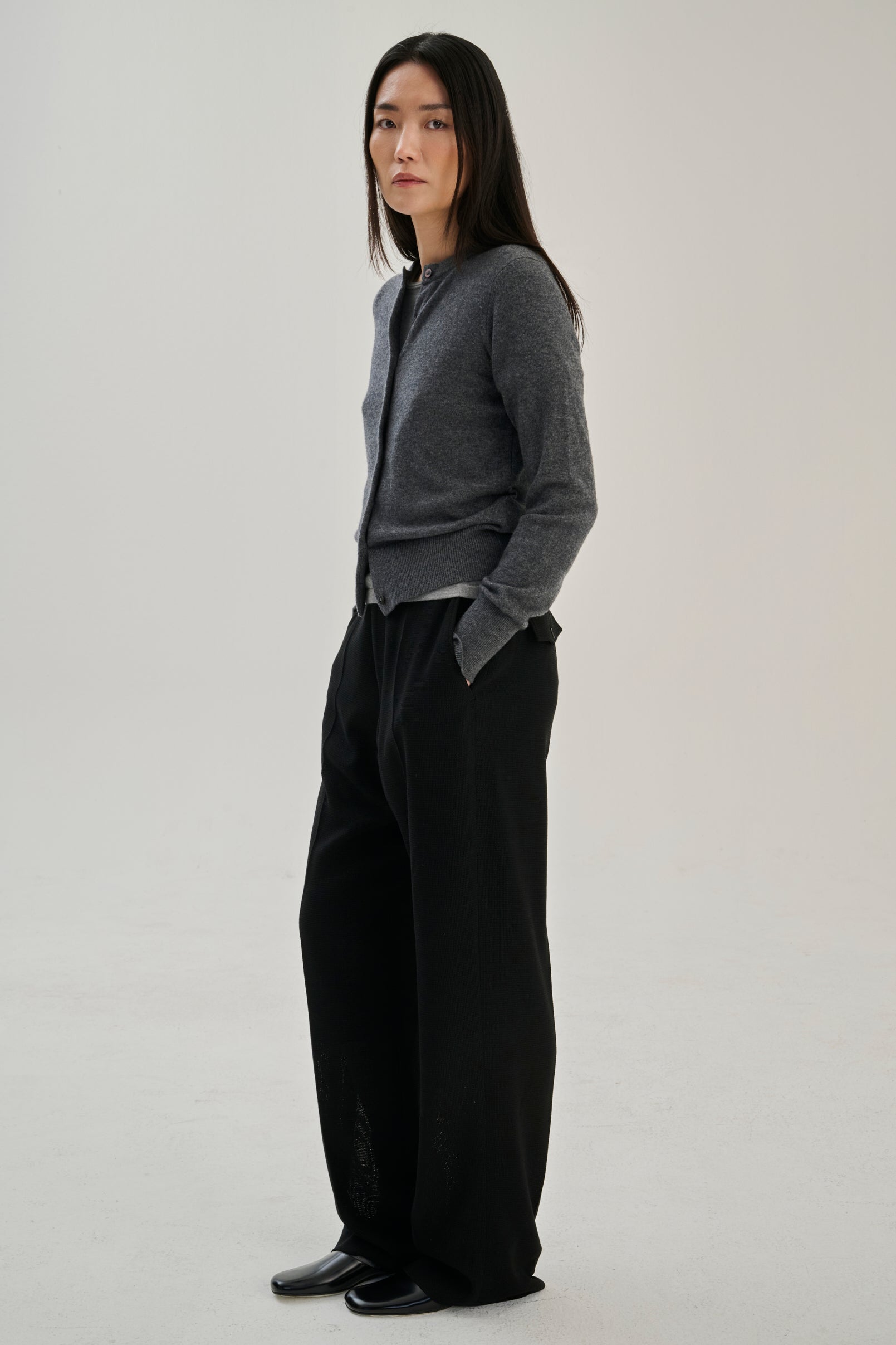 Strickjacke | Wolle Kaschmir | Grau