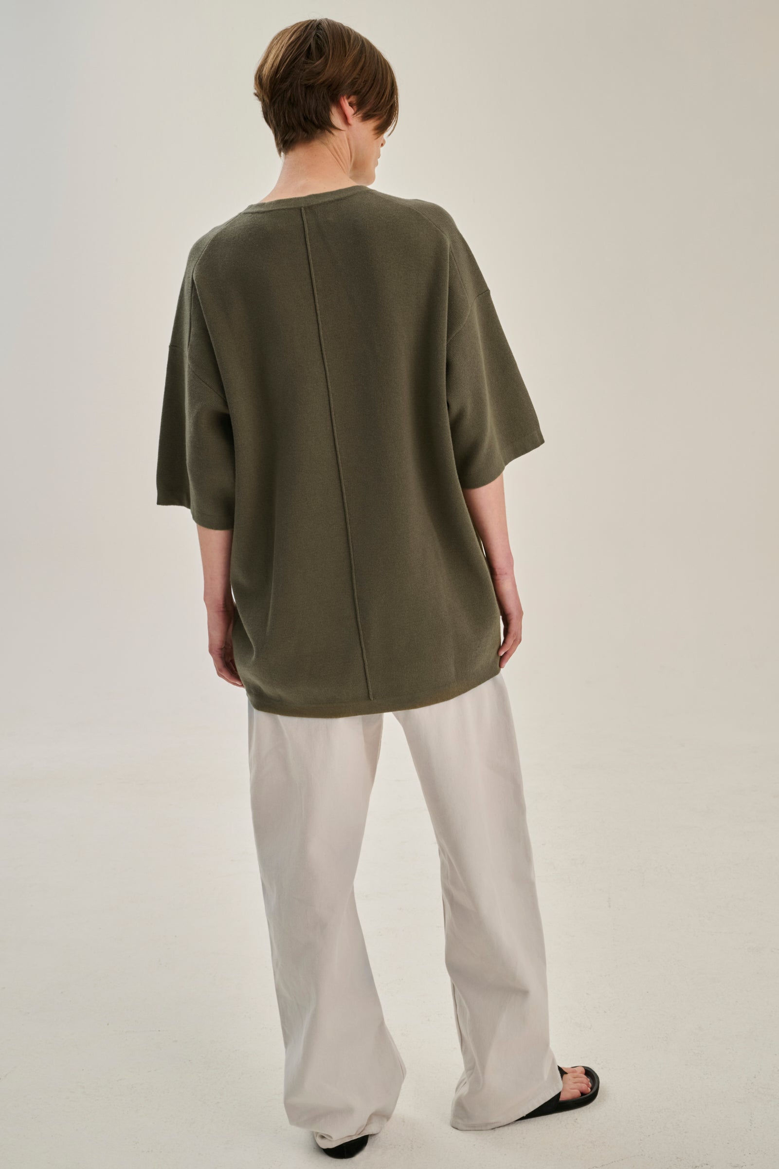 SW25.12 | Long Tshirt | Cotton Cashmere | Olive