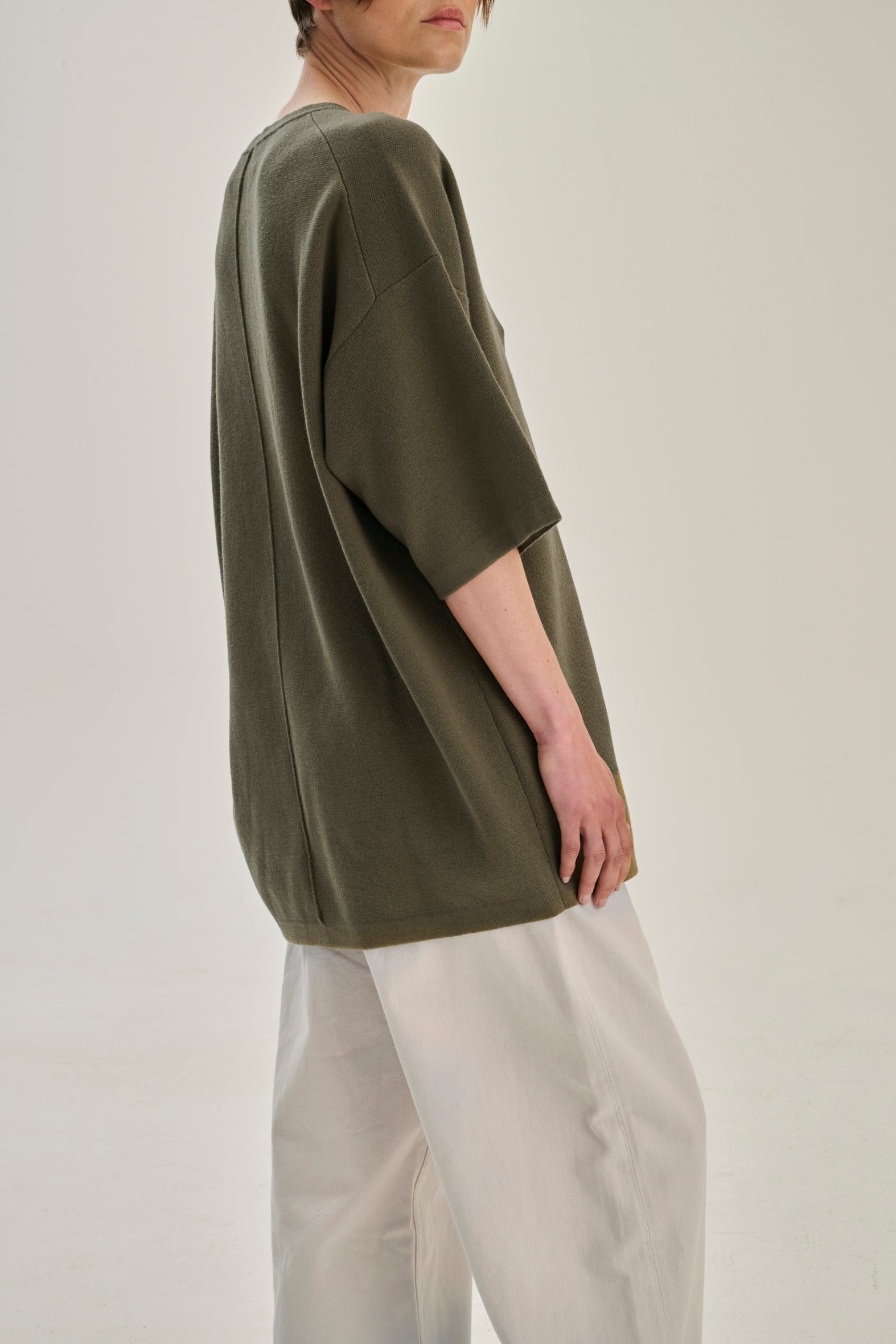 SW25.12 | Long Tshirt | Cotton Cashmere | Olive