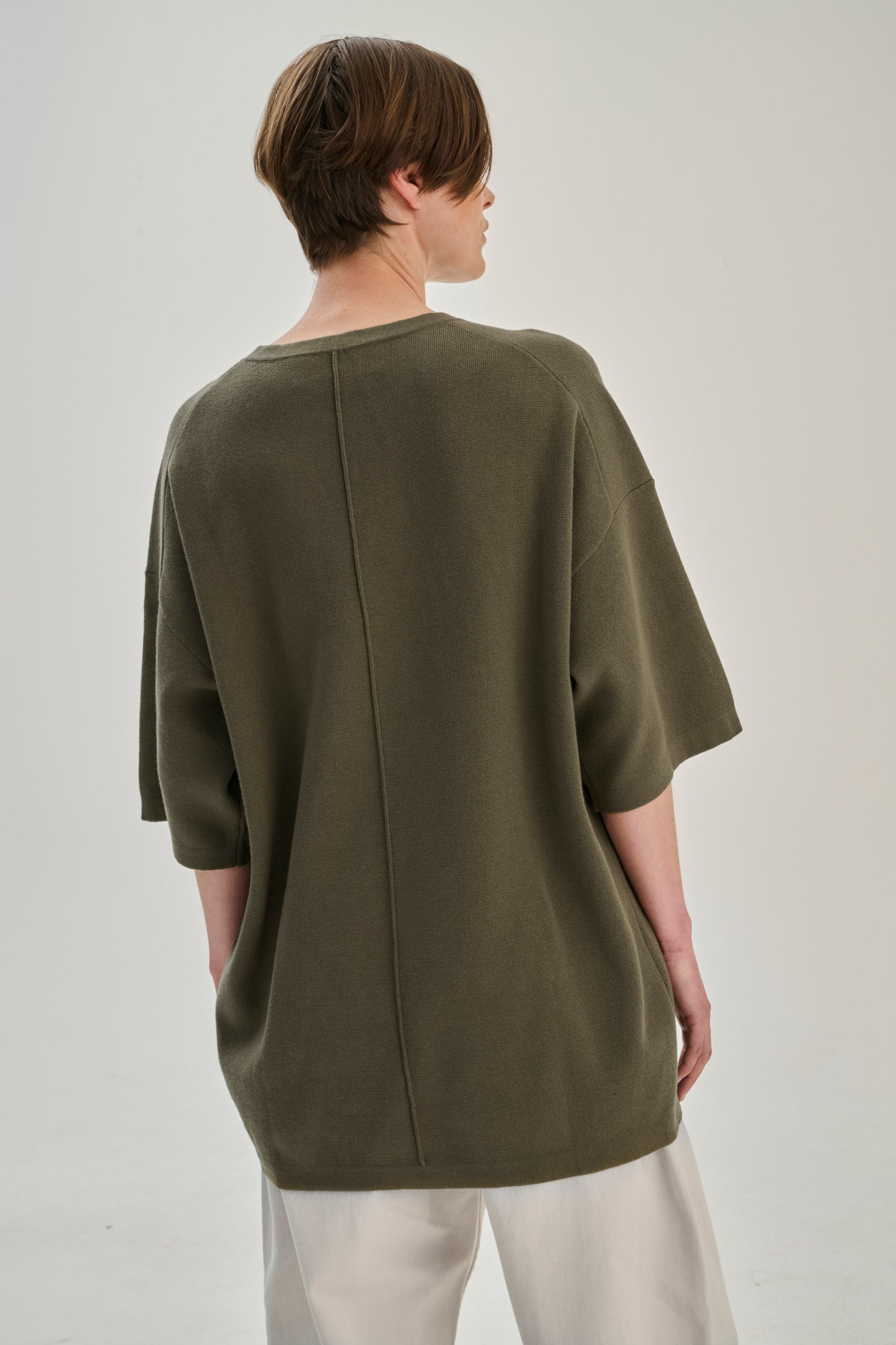 SW25.12 | Long Tshirt | Cotton Cashmere | Olive