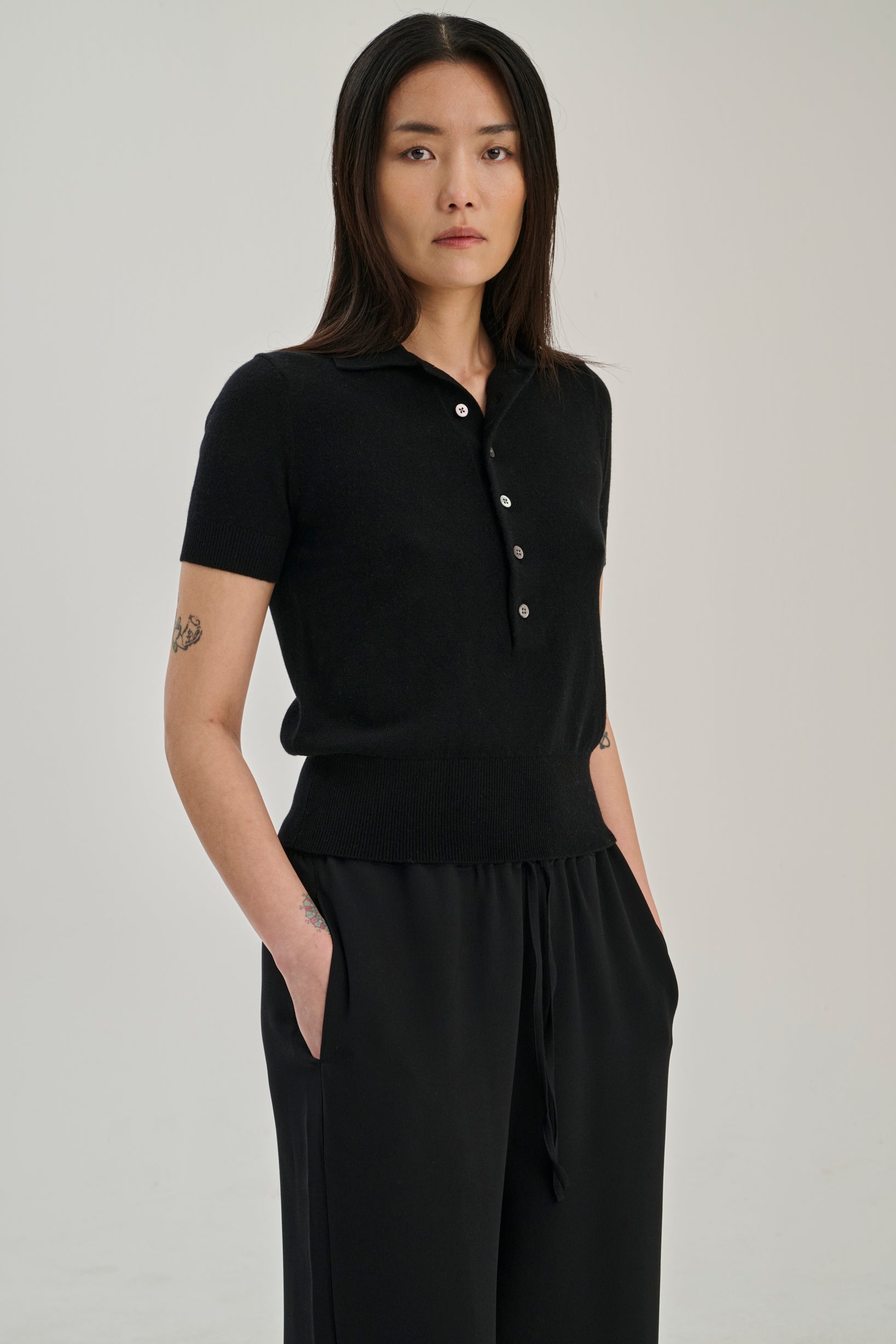 SW20.01 | Polo | Wool Cashmere | Black
