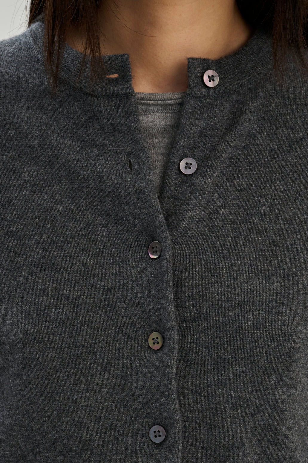 Strickjacke | Wolle Kaschmir | Grau